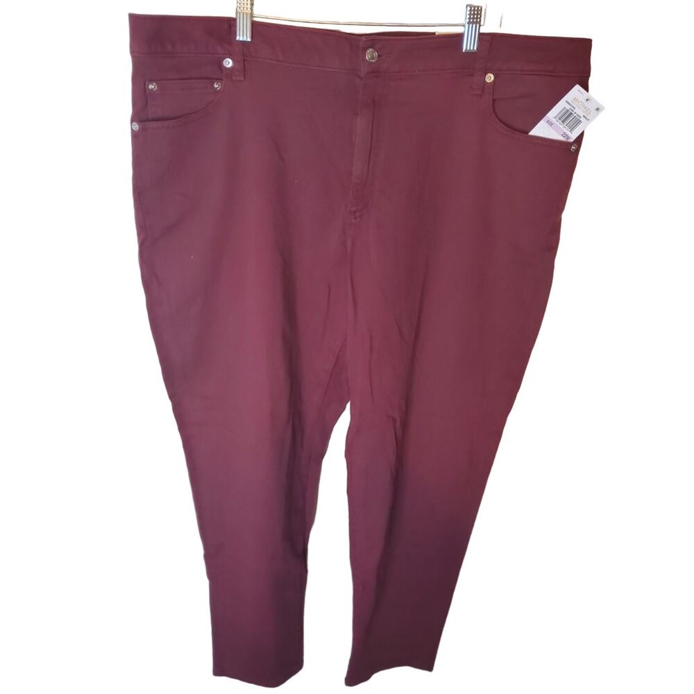 MICHAEL Michael Kors Selma Skinny High-Rise Merlot Jeans, NWT, 22W